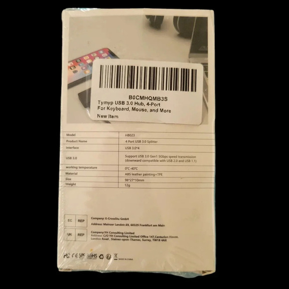 NIB 4 Port USB 3.0 Splitter, Black - Picture 3 of 5